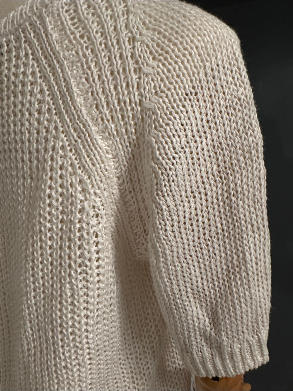 J. Crew Cream Knit Fringe-Trim Top. Size Small - Picture 4 of 9